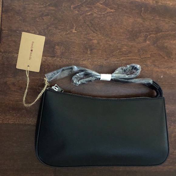 brandy melville black faux leather purse mini bag - Picture 3 of 4